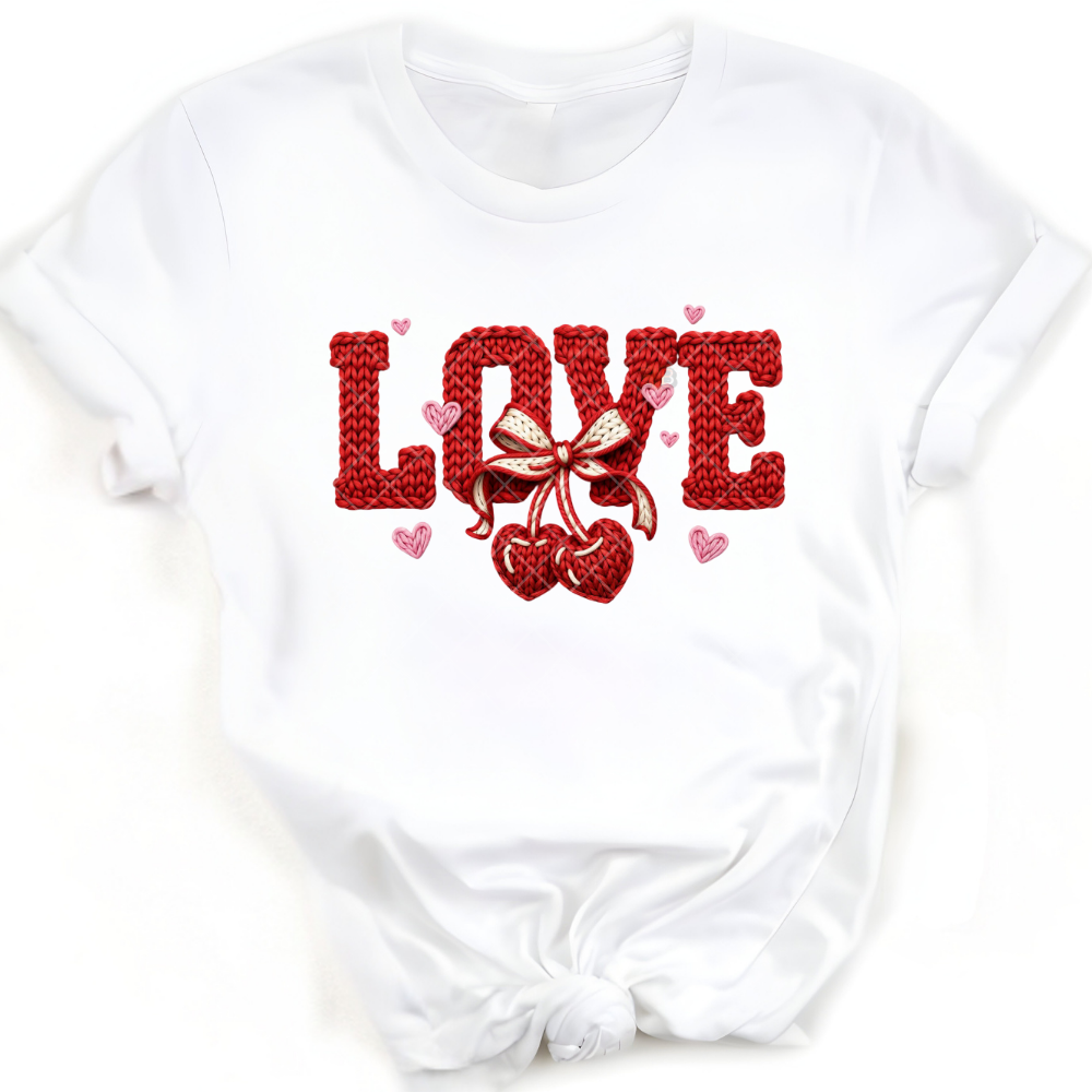 Love Cherry Hearts - T-Shirt, Premium Graphic, Trendy T-Shirt for Casual Wear