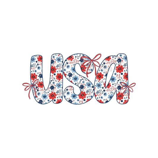 USA Little Red Blue Flowers PNG