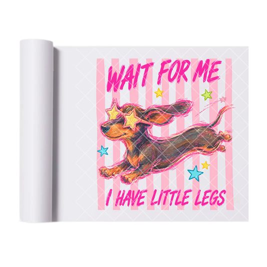 Wait For Me Dash Hound Lines - Direct Transfer Print, Ready To Press For T-Shirts, Cotton, Polyester & Blends - Tshirt Business Quality