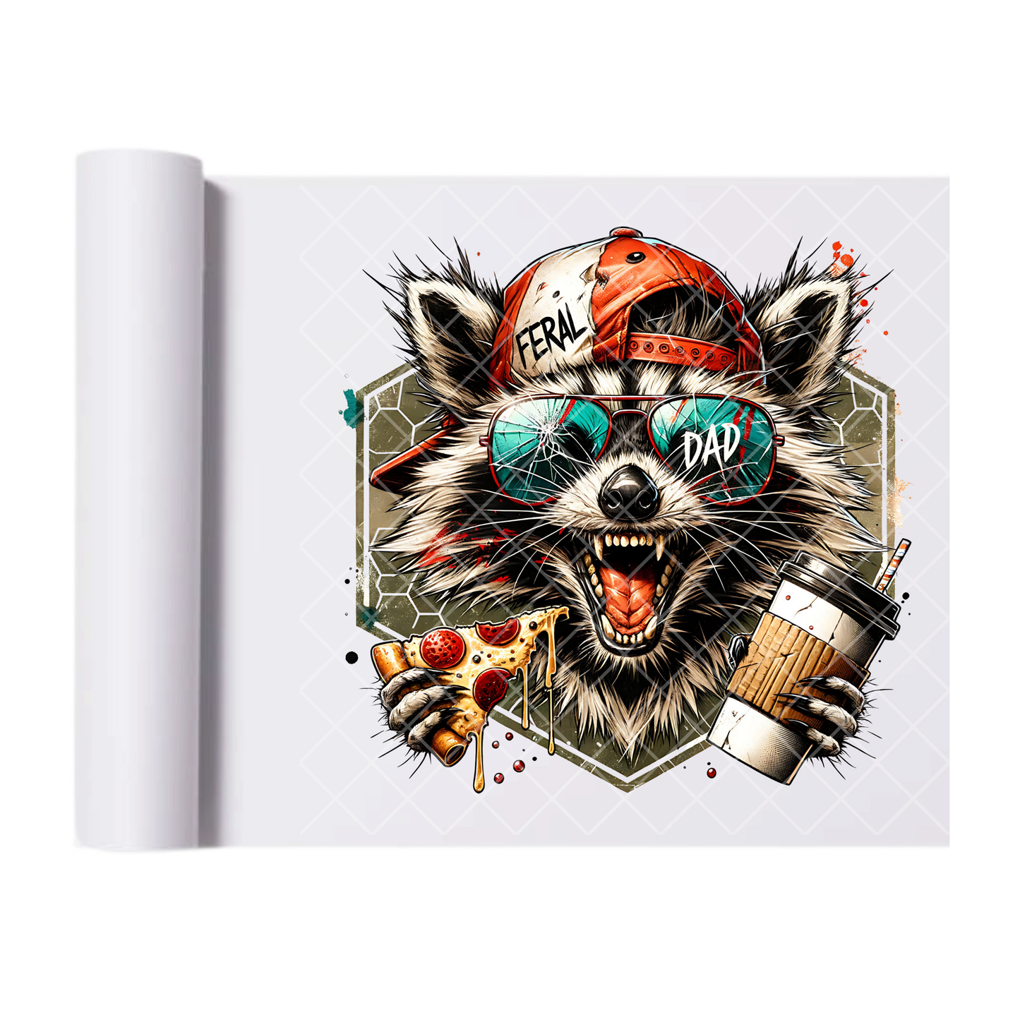 Feral Dad Energy - Ready To Press Print Transfer for Apparel, Cotton, Polyester & Blends - High-Quality Print- Commercial Grade