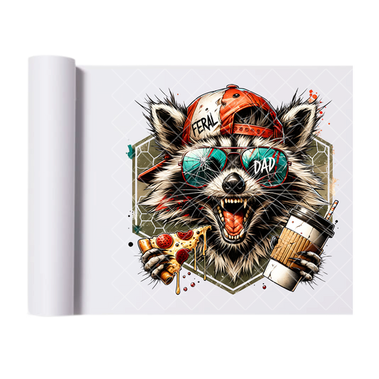 Feral Dad Energy - Ready To Press Print Transfer for Apparel, Cotton, Polyester & Blends - High-Quality Print- Commercial Grade