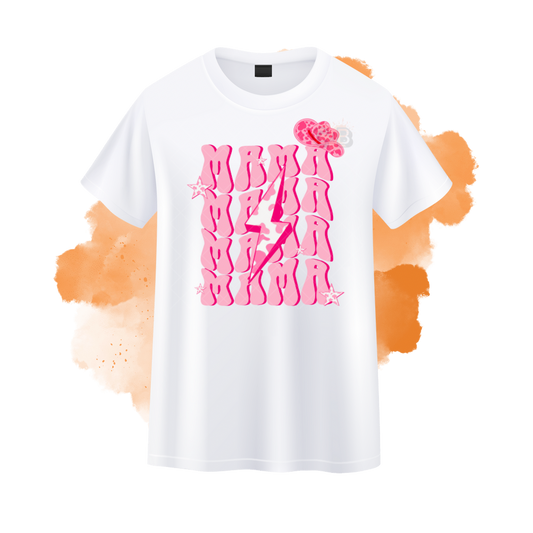 MAMA Pink Cow Print T-Shirt