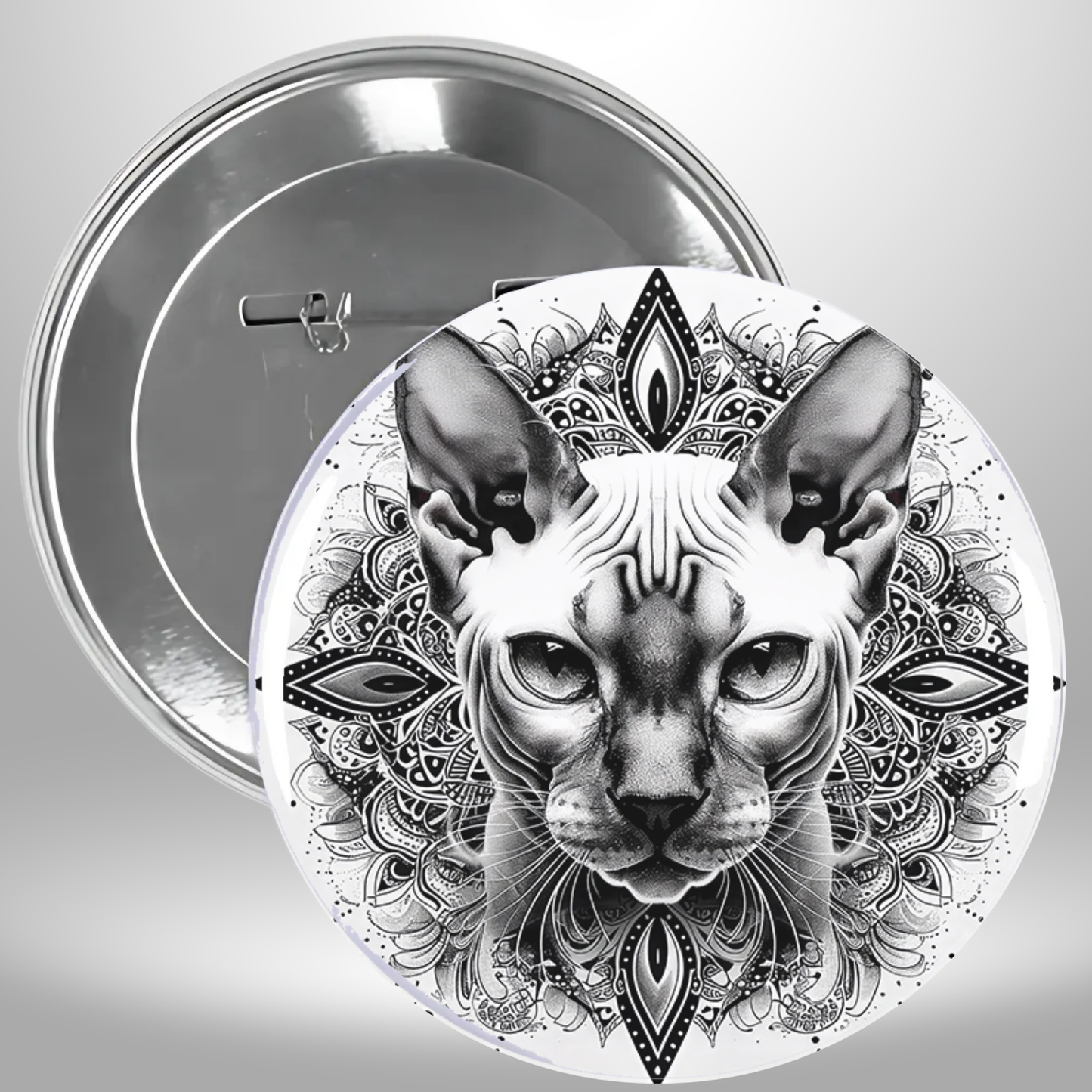 Bw Cat Pinback Button