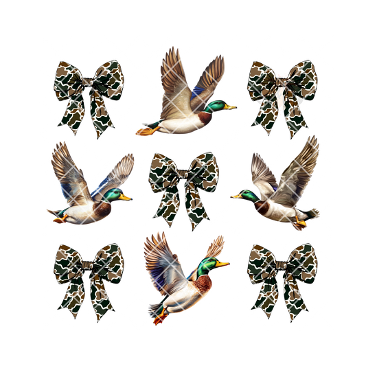 Camo bows with ducks PNG