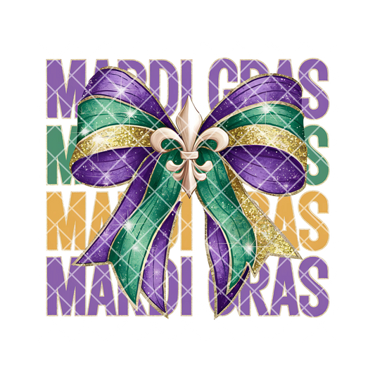 Mardi Gras with color bow PNG