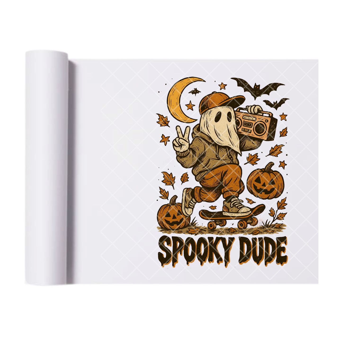 Spooky Dude - Ready To Press Print Transfer for Apparel, Cotton, Polyester & Blends - High-Quality Print- Commercial Grade