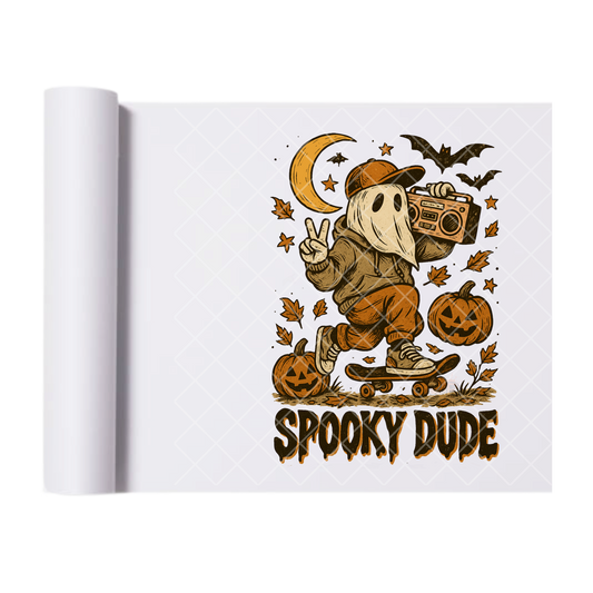Spooky Dude - Ready To Press Print Transfer for Apparel, Cotton, Polyester & Blends - High-Quality Print- Commercial Grade