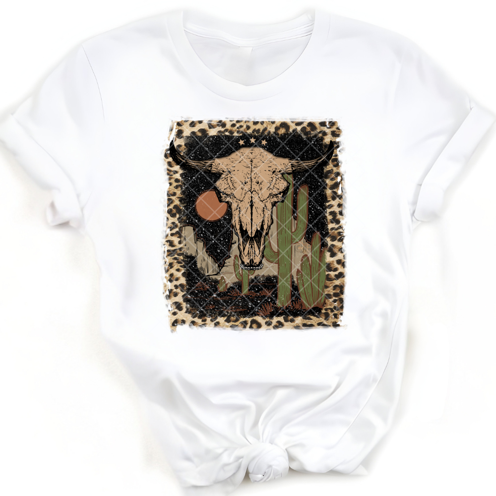 Western Bull Scene - Premium Graphic T-Shirt for Casual Wear