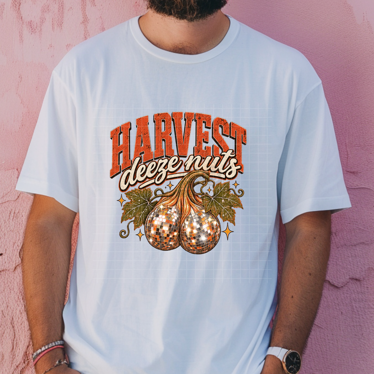 Distressed Harvest Deeze Disco Pumpkin - Premium Graphic T-Shirt for Casual Wear