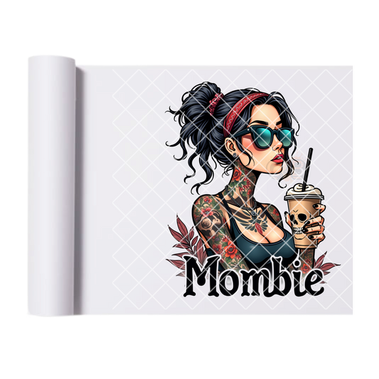 Mombie babe skull coffee DTF transfer-high quality transfer for printing