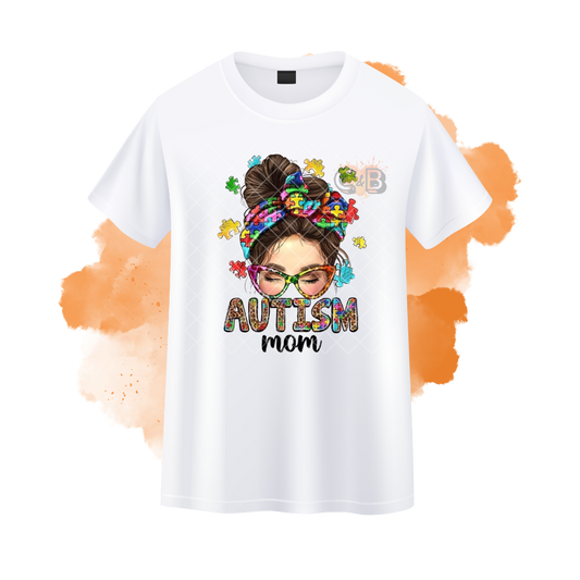 Autism Mom Burnette Bun T-Shirt