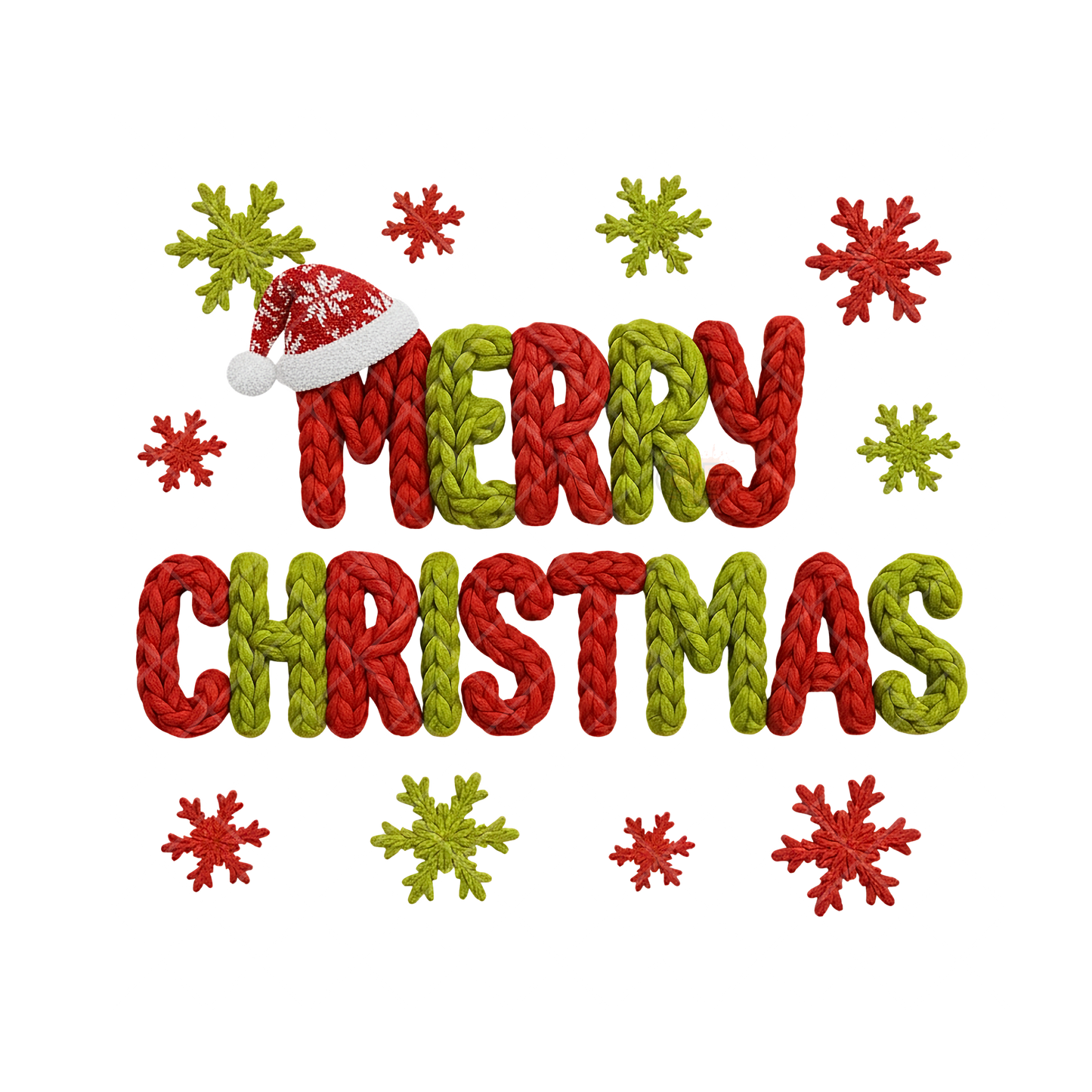 Merry Christmas Faux Yarn PNG File