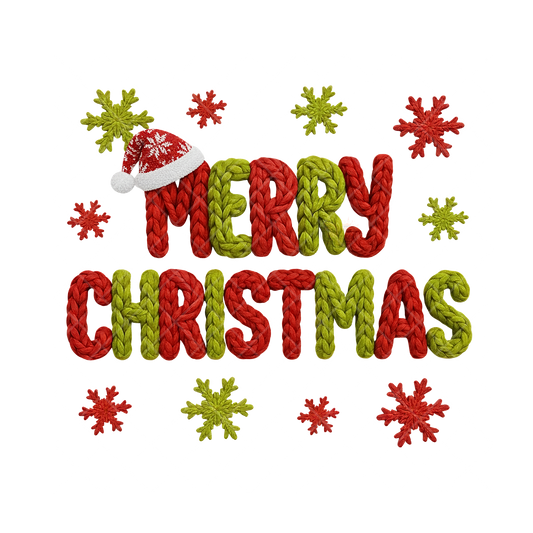 Merry Christmas Faux Yarn PNG File