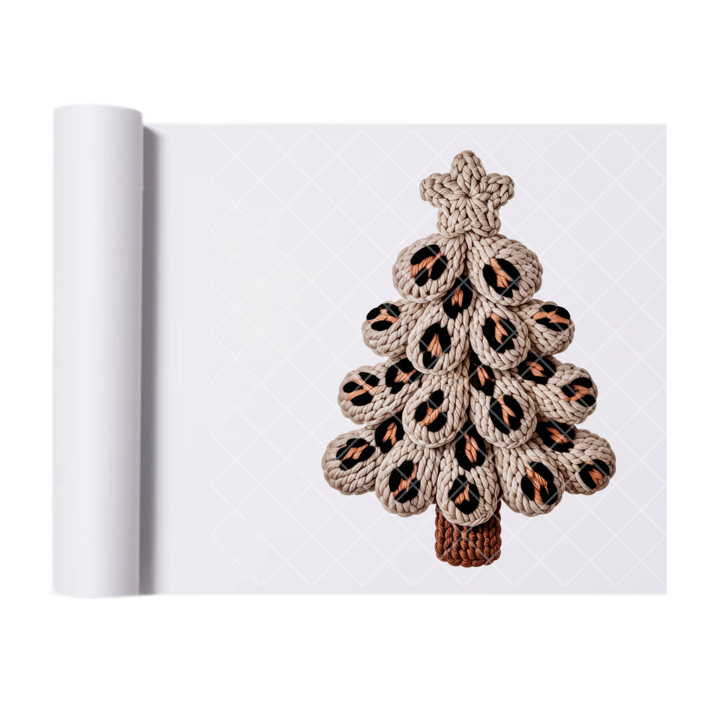 Leopard Tree Faux Crochet - Direct-To-Film Heat Transfer for T-Shirts, Cotton, Polyester & Blends - High-Quality Print