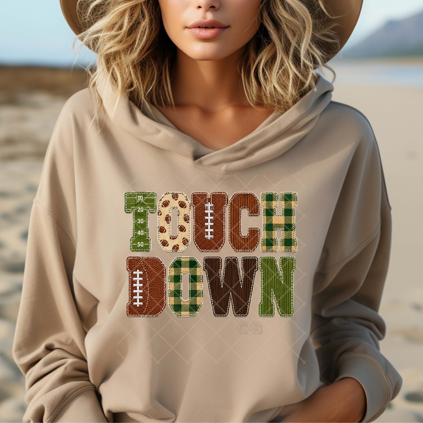 Faux Stitch Touchdown - Premium Graphic T-Shirt for Casual Wear