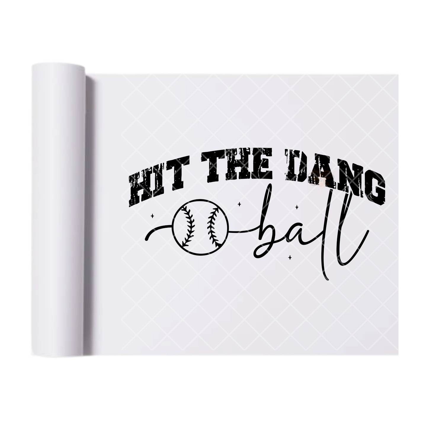 Hit The Dang Ball Distressed - Direct Print Film Transfer for T-Shirts, Cotton, Polyester & Blends - High-Quality Print