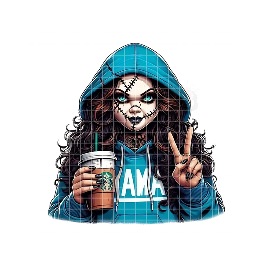 Chucky MAMA Blue Hoodie PNG