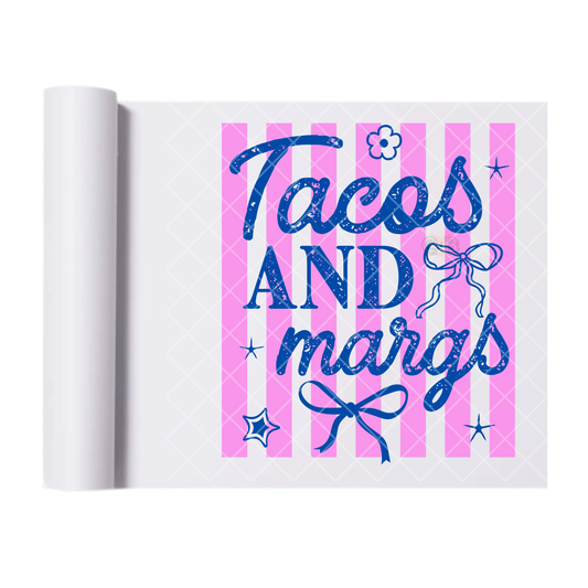 Tacos & Margs Lines - Ready To Press Print Transfer for Apparel, Cotton, Polyester & Blends - High-Quality Print- Commercial Grade