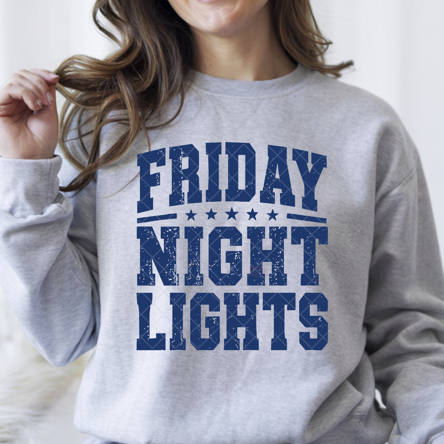 Friday Night Lights Blue Distressed - Premium Graphic T-Shirt for Casual Wear