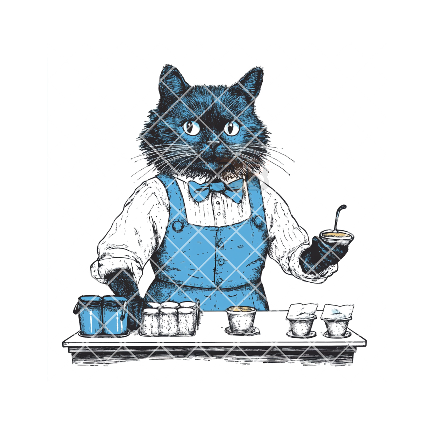 Cat bar blue PNG