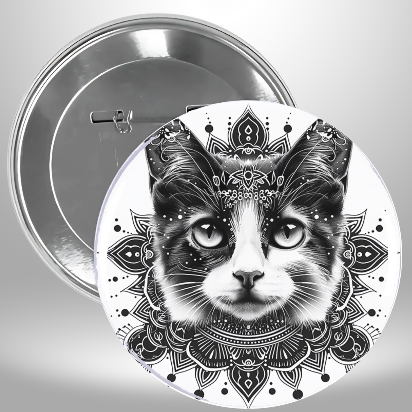 Bw Cat Pinback Button