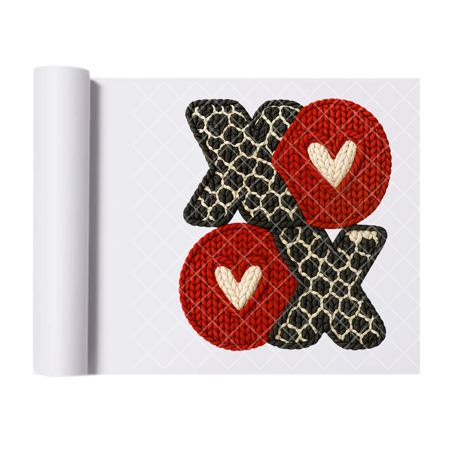 Stylish XOXO Faux Crochet - Direct Transfer Print, Ready To Press For T-Shirts, Cotton, Polyester & Blends - Tshirt Business Quality