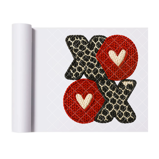 Stylish XOXO Faux Crochet - Direct Transfer Print, Ready To Press For T-Shirts, Cotton, Polyester & Blends - Tshirt Business Quality