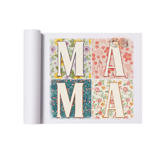 MAMA Floral Blocks DTF Transfer