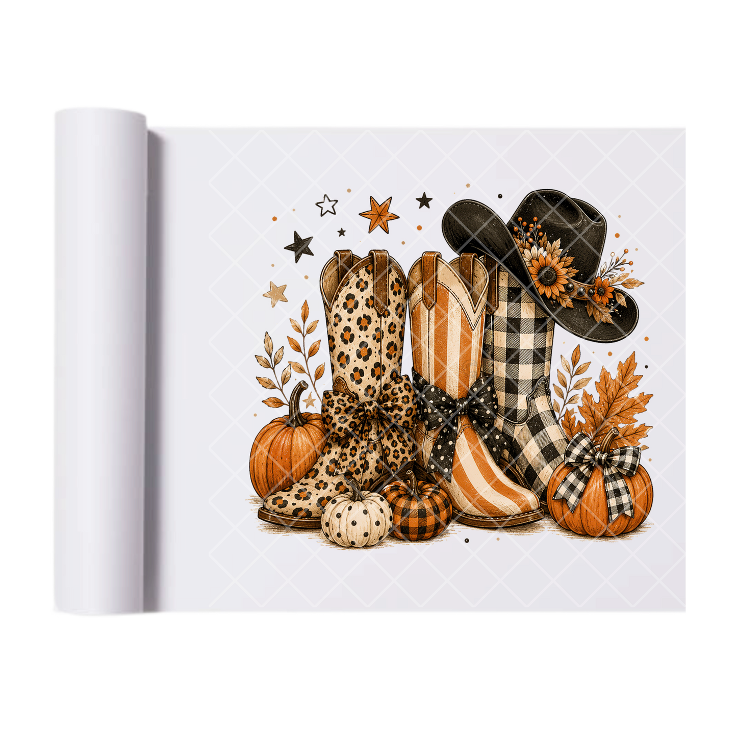 Fall Cowboy Hat and Boots - Premium Graphic T-Shirt for Casual Wear