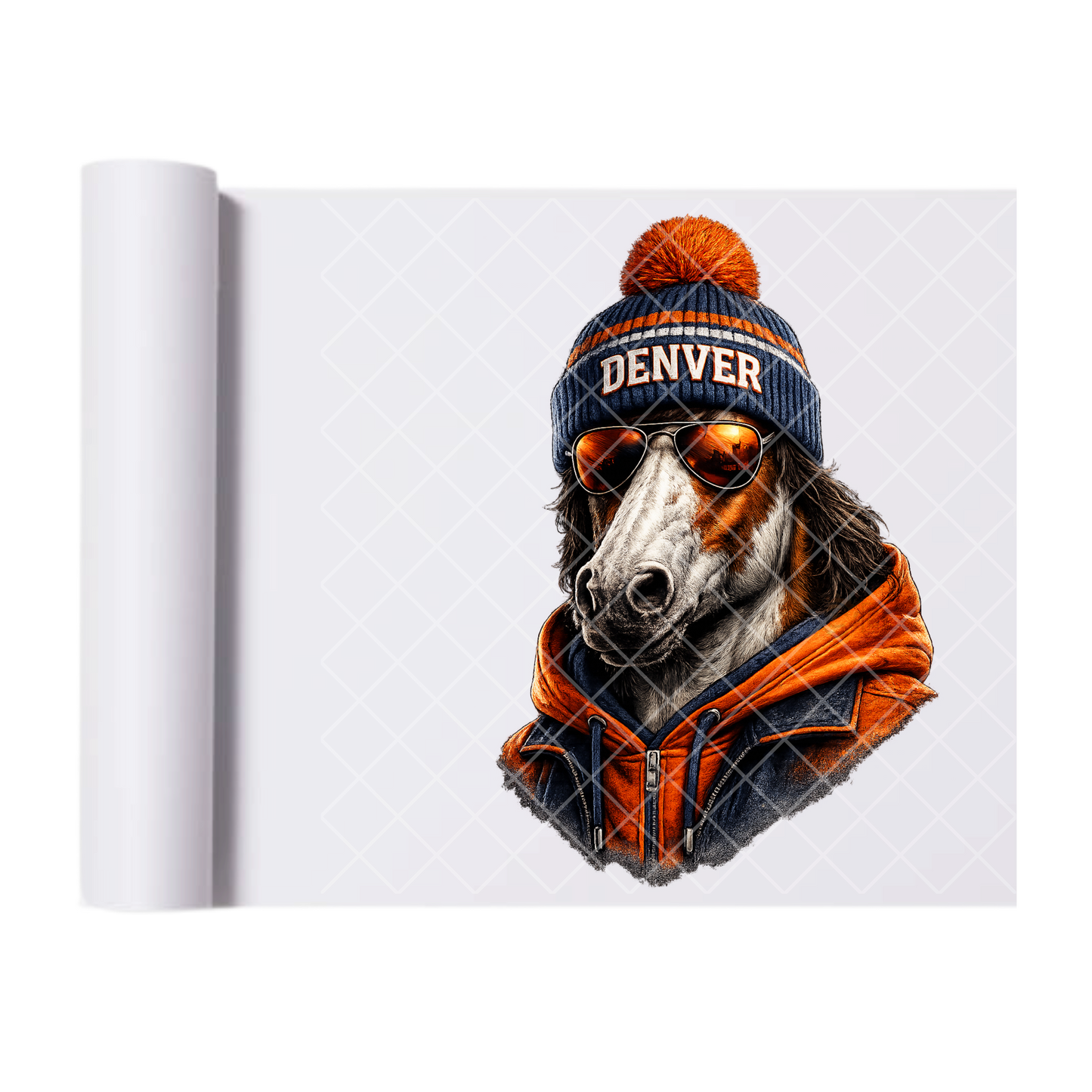 Denver Football - Direct Print Film Transfer for T-Shirts, Cotton, Polyester & Blends - High-Quality Print