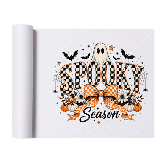 Checkered Spooky Season - Ready To Press Print Transfer for Apparel, Cotton, Polyester & Blends - High-Quality Print- Commercial Grade