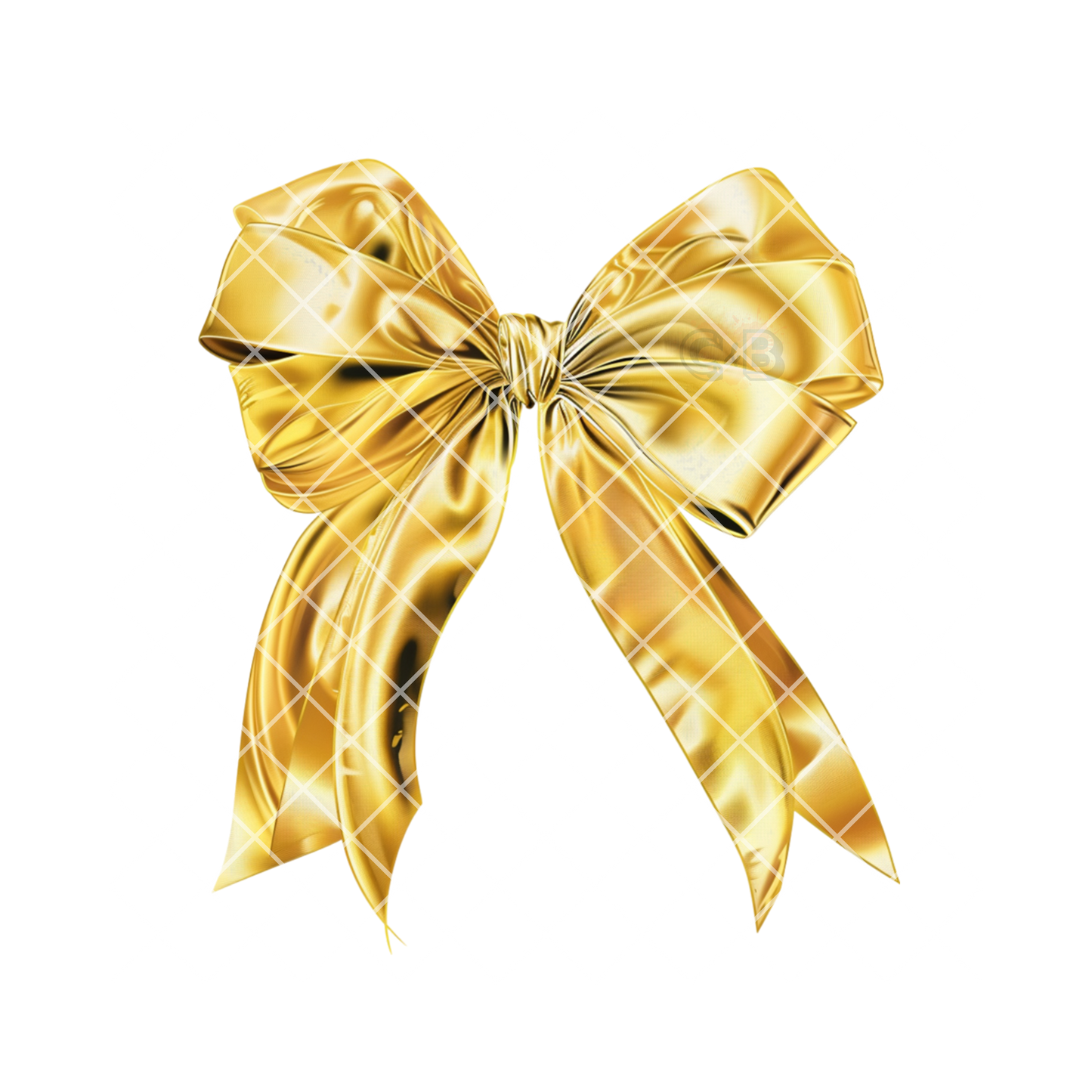 Gold Chrome Bow PNG