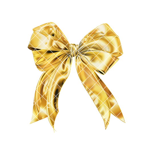 Gold Chrome Bow PNG