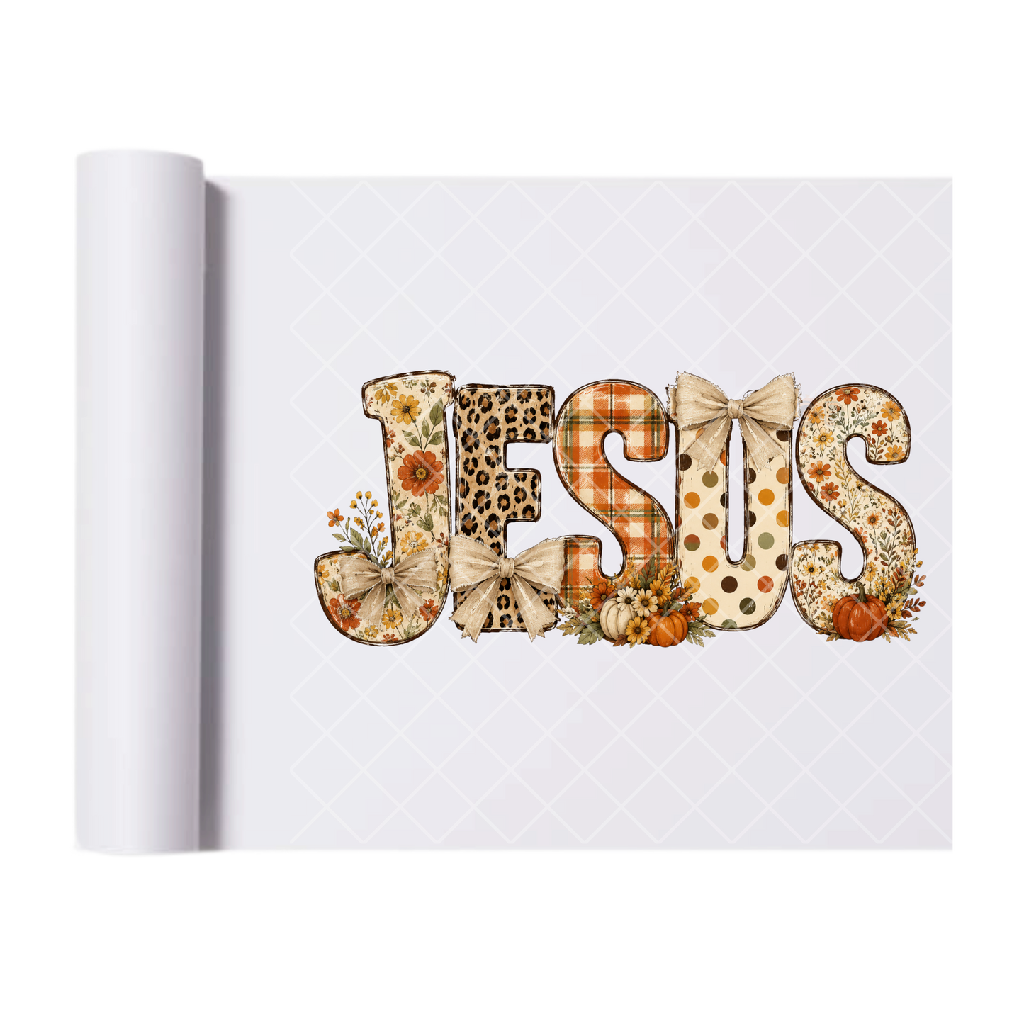 Patch Work Fall Jesus - Ready To Press Print Transfer for Apparel, Cotton, Polyester & Blends - High-Quality Print- Commercial Grade