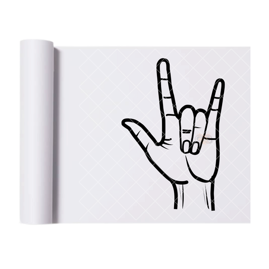 I Love You ASL - Ready To Press Print Transfer for Apparel, Cotton, Polyester & Blends - High-Quality Print- Commercial Grade