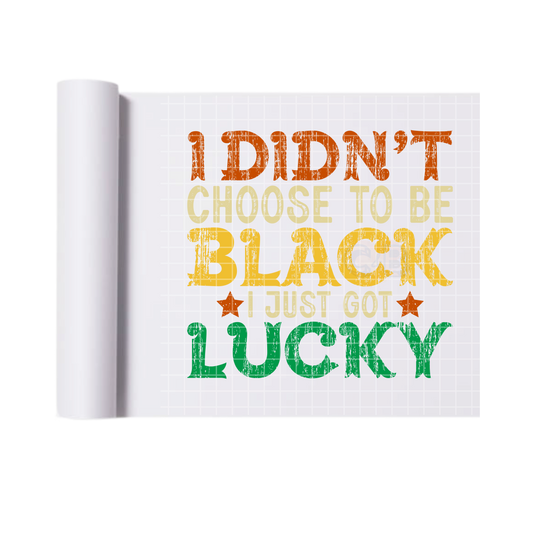 Black and lucky DTF transfers for T-shirts