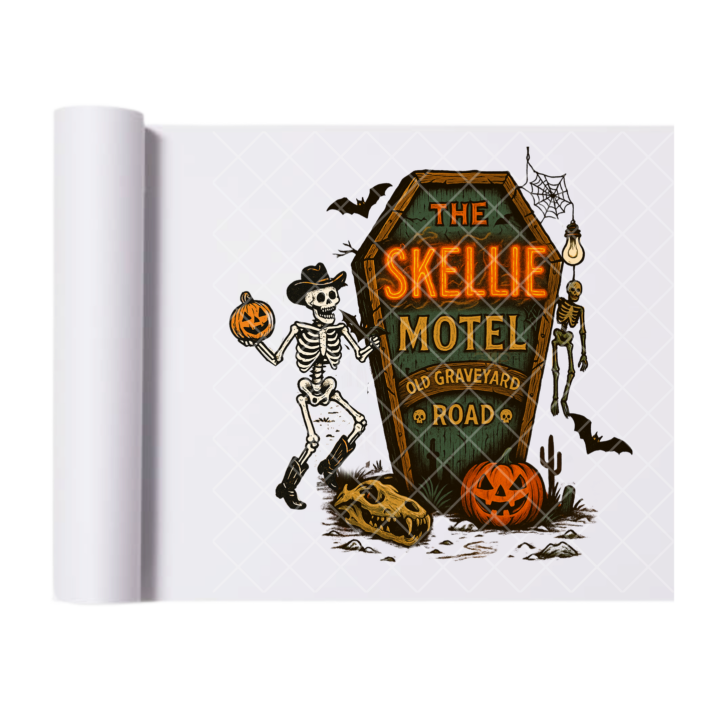 The Skellie Hotel - Ready To Press Print Transfer for Apparel, Cotton, Polyester & Blends - High-Quality Print- Commercial Grade