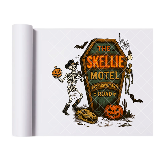 The Skellie Hotel - Ready To Press Print Transfer for Apparel, Cotton, Polyester & Blends - High-Quality Print- Commercial Grade