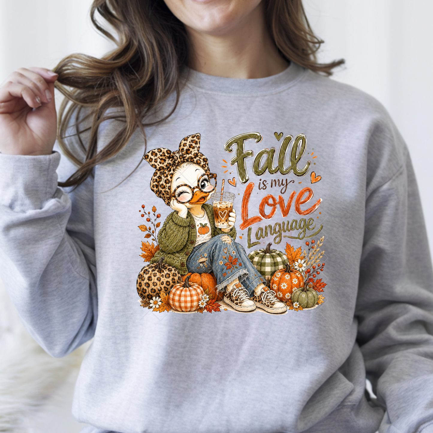 Fall Is My Love Language Duck - Premium Graphic T-Shirt for Casual Wear