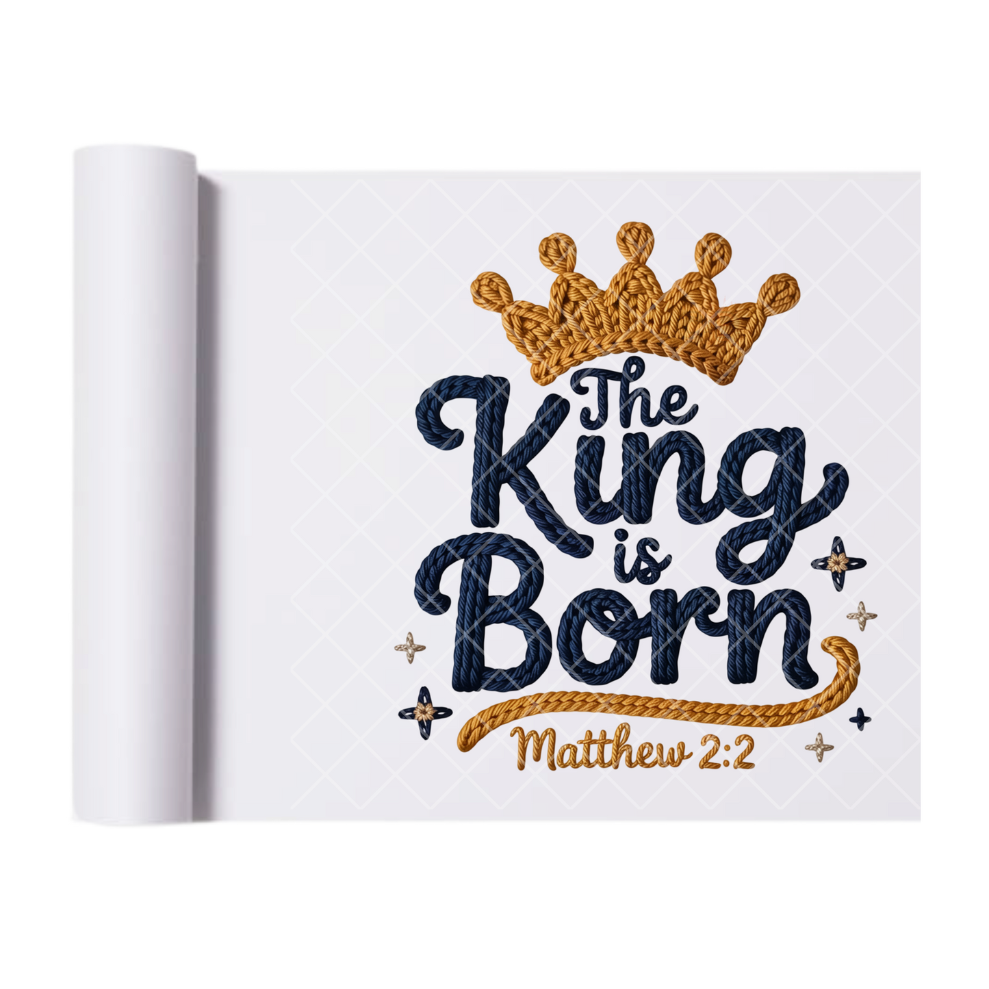 The King Is Born - Direct-To-Film Heat Transfer for T-Shirts, Cotton, Polyester & Blends - High-Quality Print