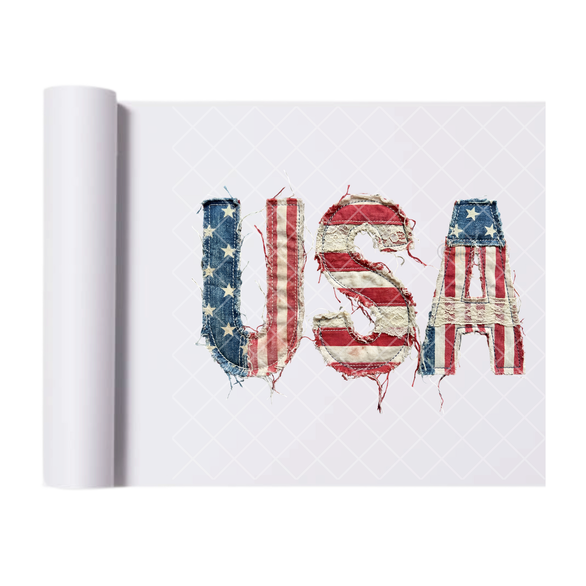 Vintage Americana Patch Tee - Direct Transfer Print, Ready To Press For T-Shirts, Cotton, Polyester & Blends - Tshirt Business Quality