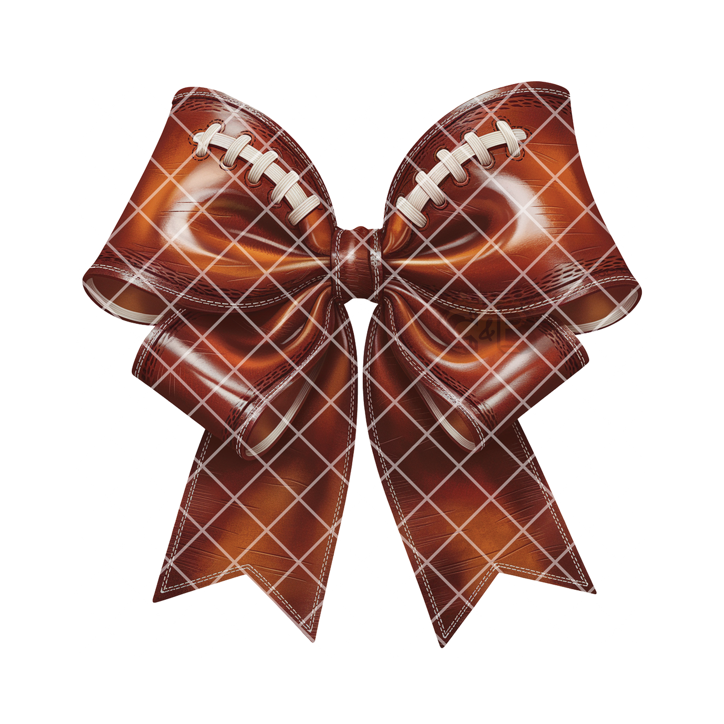 Football themed bow PNG