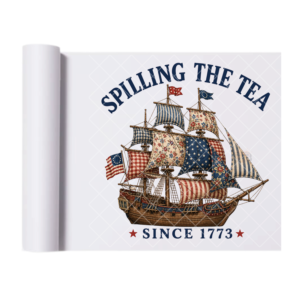 Spilling The Tea - Direct Transfer Print, Ready To Press For T-Shirts, Cotton, Polyester & Blends - Tshirt Business Quality