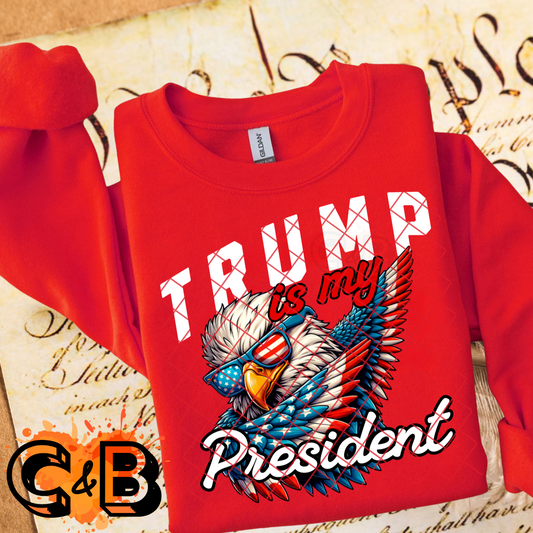 Trump Is My President Eagle American Flag T-Shirt