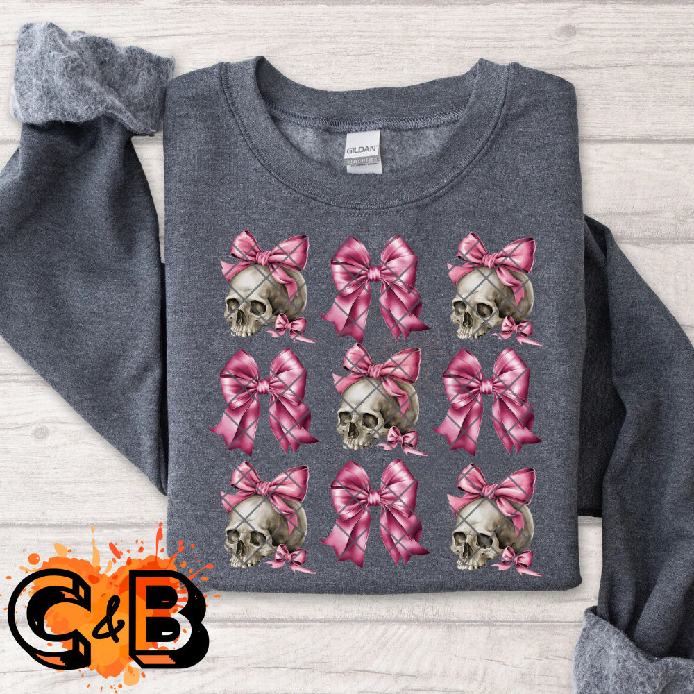 Skulls and pink bows PNG