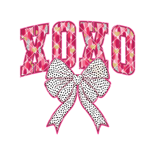 XOXO with dotted bow PNG