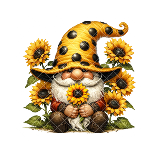 Sunflower Themed Gnome PNG