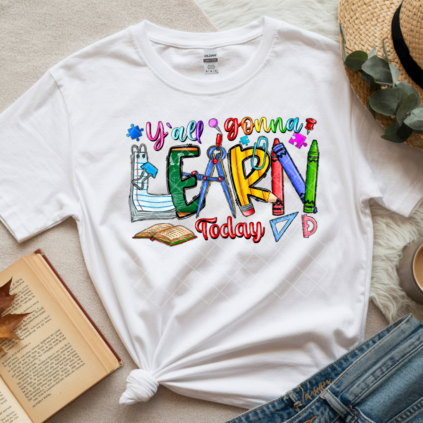 Y'all Gonna Learn Today Teacher - Premium Graphic T-Shirt for Casual Wear