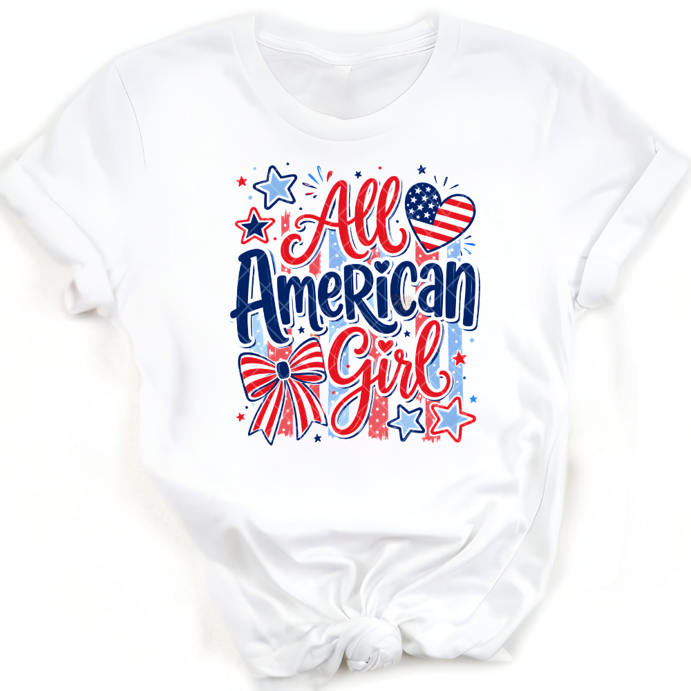 All American Girl - T-Shirt, Premium Graphic, Trendy T-Shirt for Casual Wear