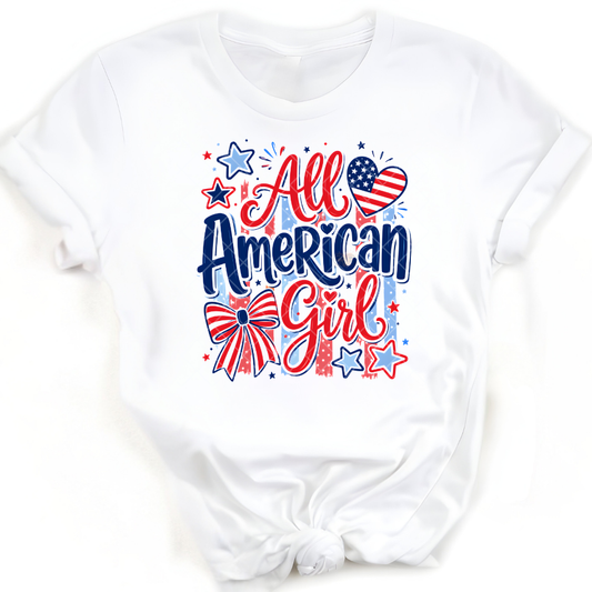 All American Girl - T-Shirt, Premium Graphic, Trendy T-Shirt for Casual Wear